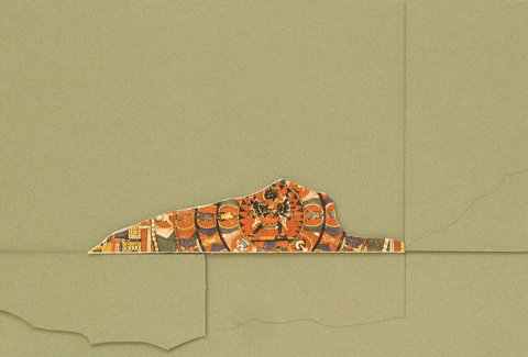 Insula, colaj, tehnica mixta, 21x30, 2014